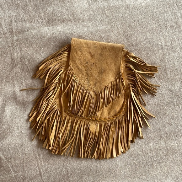 vintage handmade Handbags - Vintage Leather Fringe Belt Pouch